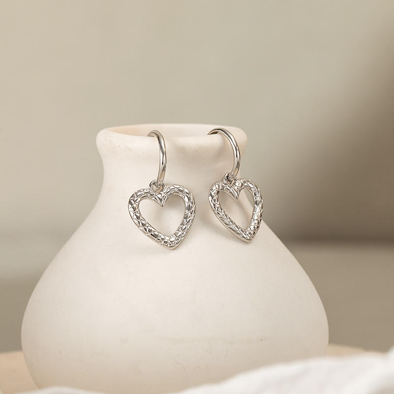Vintage S925 Sterling Silver Bohemian Heart Drop Earrings – Dahlia